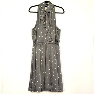 Elegant Gray Polka Dot Dress